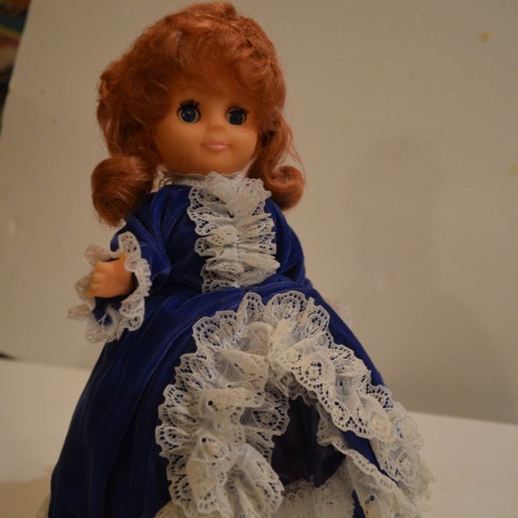 Collectible A GAMBINA DOLL Blue White Lace Stands Height approx. 11' - Picture 1 of 9